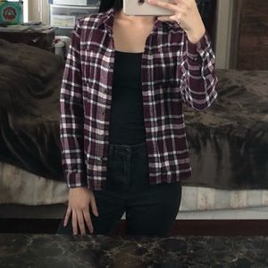Tilly’s burgundy flannel.